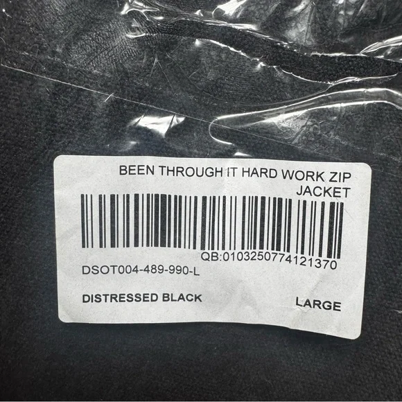 Darc Sport “Been Through It Hard Work” Zip Jacket – Distressed Blackout - Picture 16 of 16